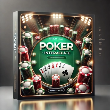 DALL·E 2025-01-21 00.25.33 - A modern and sleek product image representing 'Poker - Intermediate' for a website. The design should feature a poker table with cards, chips, and a v
