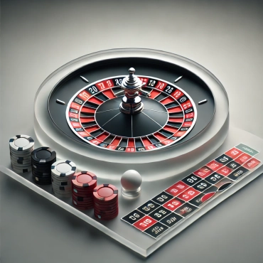 DALL·E 2025-01-21 00.33.38 - A clean and simple product image for _Roulette - Basic._ The image features a classic roulette wheel with a small white ball, a betting layout with re